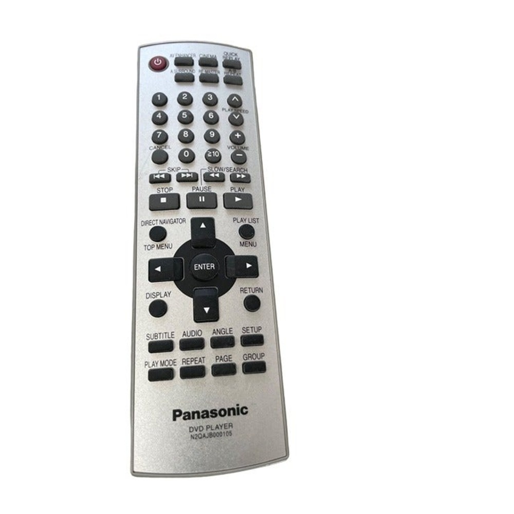 Panasonic DVD Player Remote N2QAJB000105 Silver Excellent OEM‎ Controller